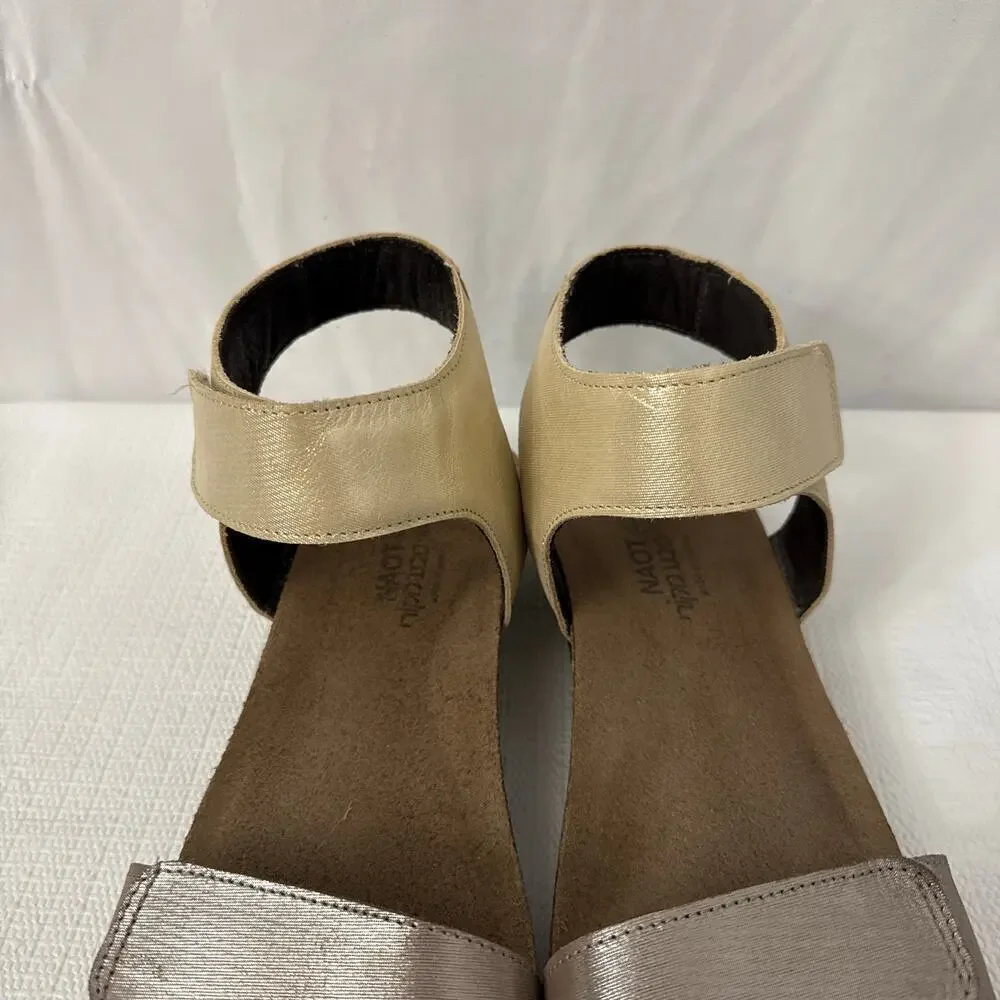 Naot Sandals Womens Size 11 Alba Ankle Strap Metallic Leather
